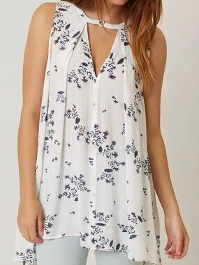 Free People Snap Out Of It Swing Floral Tunic Top Mini Dress in size XS